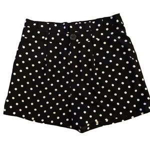 Forever 21 Essentials Size 2 Black & White Polka Dot Shorts Paper Bag Waist